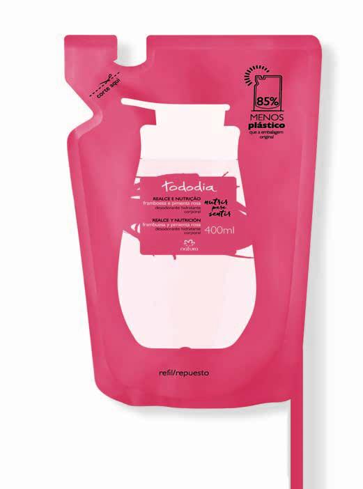 Desodorante hidratante coral framboesa e pimenta rosa 400 ml* Hidratação rica em óleos nutritivos. Rápida absorção.