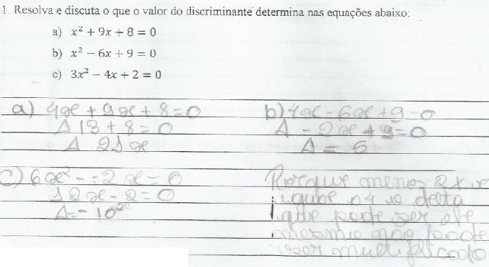 RESULTADOS E DISCUSSÃO Na análise do questionário procuramos valorizar ao máximo as ideias dissertadas pelos alunos, ou seja, não seguimos o rigor peculiar da Matemática.