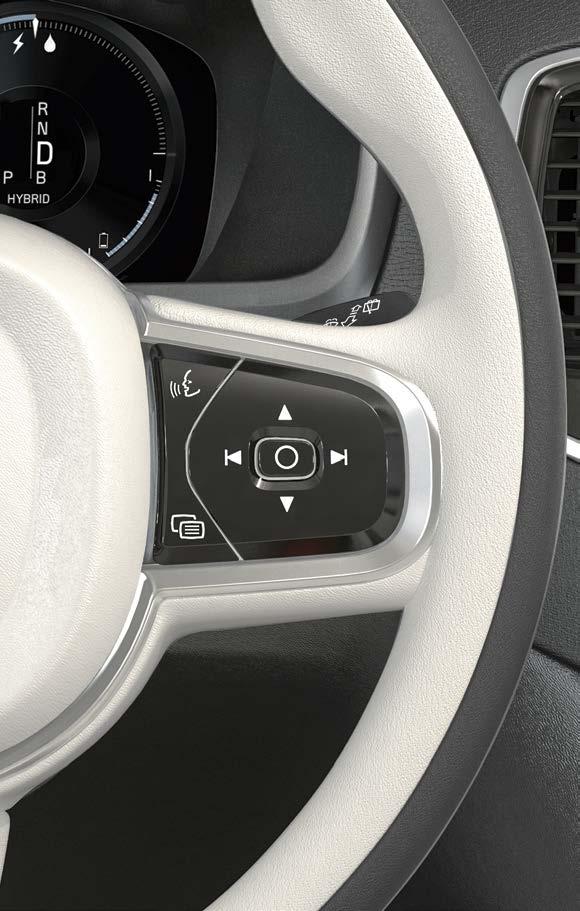 COMANDO DE VOZ É possível comandar por voz 7 algumas funções no leitor media, no sistema de navegação Volvo*, no sistema de climatização e no telefone Bluetooth conectado.