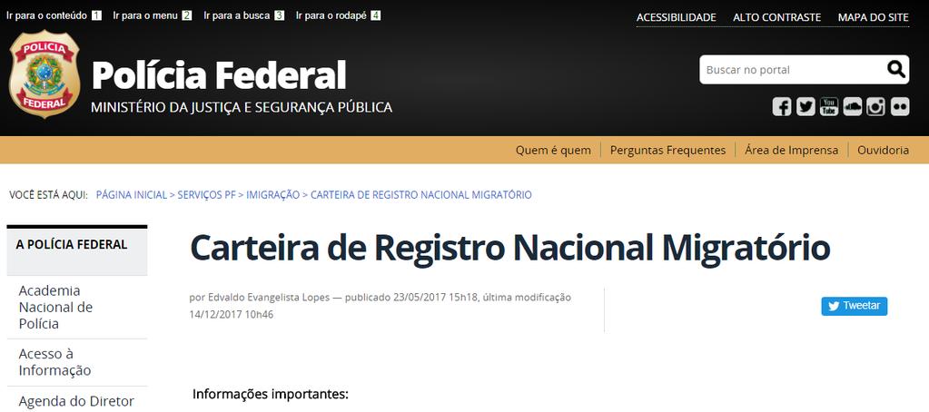 12 Please return to Carteira de Registro Nacional