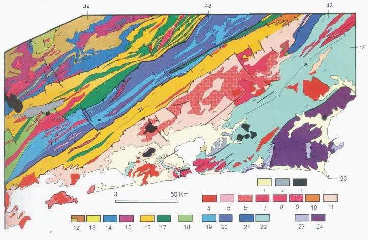 Figura 2.1: Mapa geológico simplificado do Orógeno Ribeira.