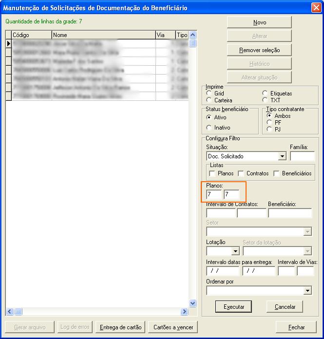 4 Interface de emissão de documento de identificação Administração de Contratos / Beneficiários / Documentos A partir desta versão é possível