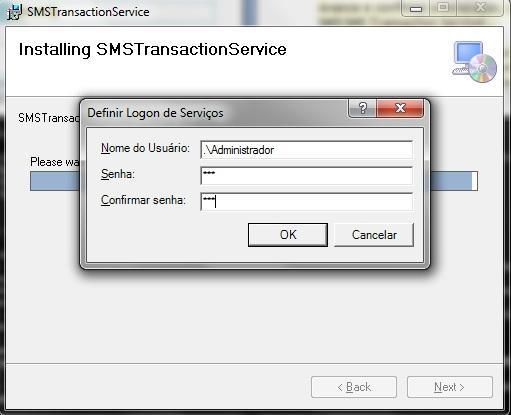 Figura: Tela Inicial do Instalador do Serviço Avance e confirme a instalação, o programa será instalado no caminho padrão C:\Infomed SMS\SMS Transaction