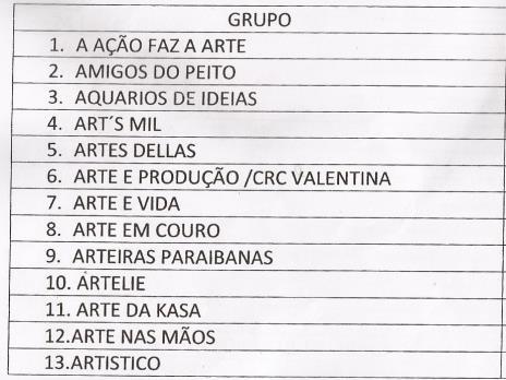 49 34 Quarteto das Artes 35 Artesanato Espaço da Criação 36 Cooperativa de Serviços Gráficos 37 Associação das Artesãs a Serviço da Vida da Pastoral Operária 38 Feira