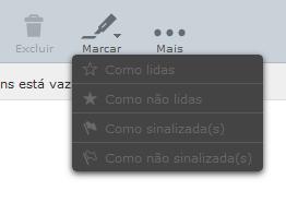 7 Assim que clica na opção Marcar, obtém o menu contextual. Pode então marcar um e-mail, retirar um marcado ou declarar um e-mail como lido ou não lido.