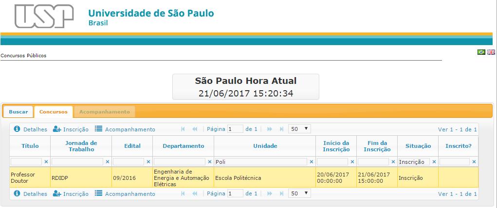 Inserir parte ou texto completo nos campos no topo das colunas da lista de concursos de acordo com o desejado.