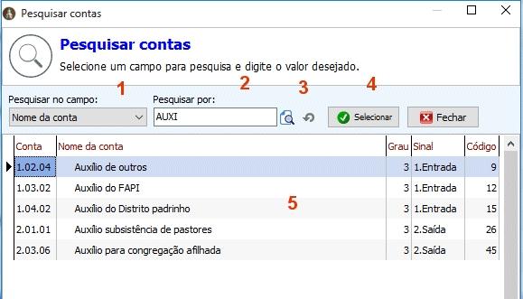 Onde há possibilidade de pesquisar uma informação em outra tabela do sistema, ao lado do campo, haverá um ícone de lupa.