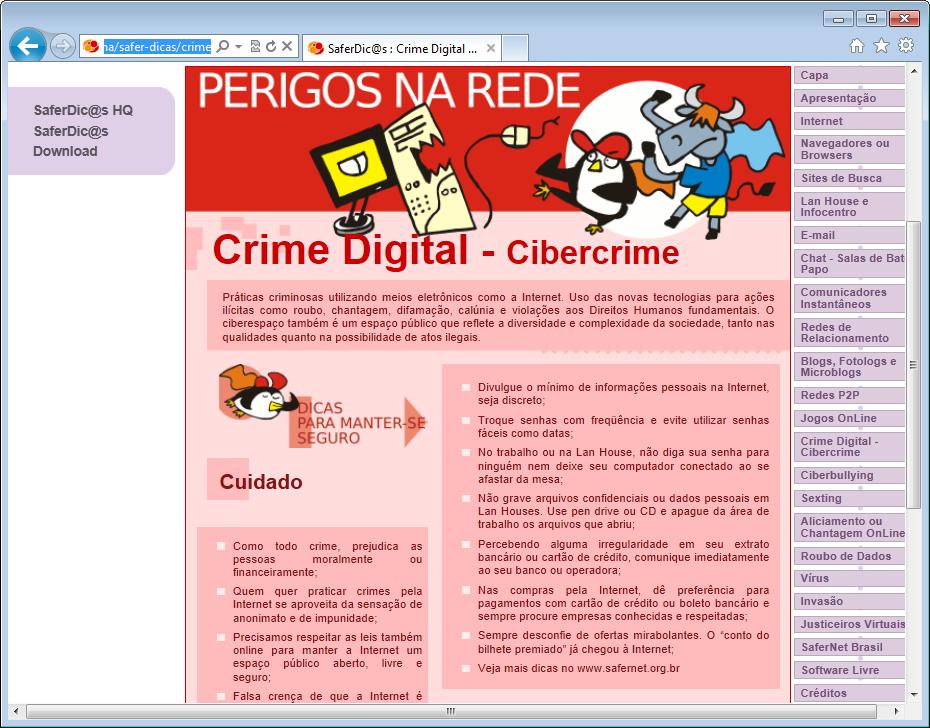 Conceito de Cibercrime ou Crime Digital -> SaferNet Brasil