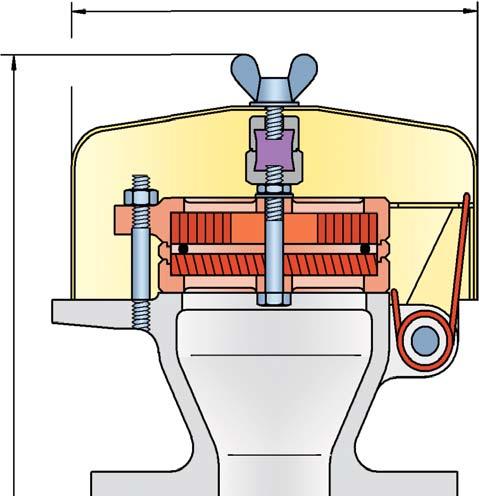 Calota de respiro à prova de deflagração e combustão contínua PROTEGO BE/HK-E Ø a 5 2 3 4 com mola abre.