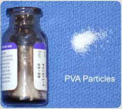 17 Polivinil-Alcool (PVA): é um polímero derivado do petróleo parecido com o PVC, que produz oclusão vascular permanente.