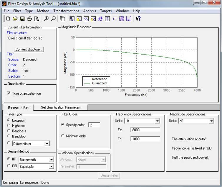 FDATOOL do Matlab Lançar fdatool Luis