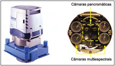 26 Figura 5 - Sistema digital aquisição de imagens aéreas DMC - Digital Modular Camera (Fonte: CRAMER, 24). As quatro câmaras pancromáticas estão orientadas de modo que os seus eixos sejam oblíquos.