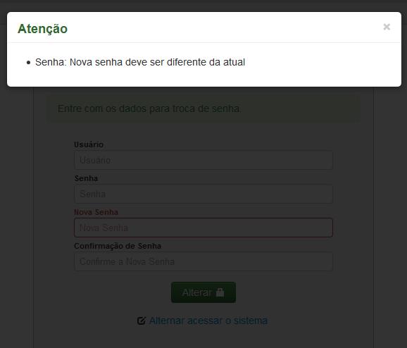 Um ponto importante a ser lembrado é que as mensagens de erro (caso haja) serão exibidas em tela e ficarão em exibição até que seja fechada essa nova página.