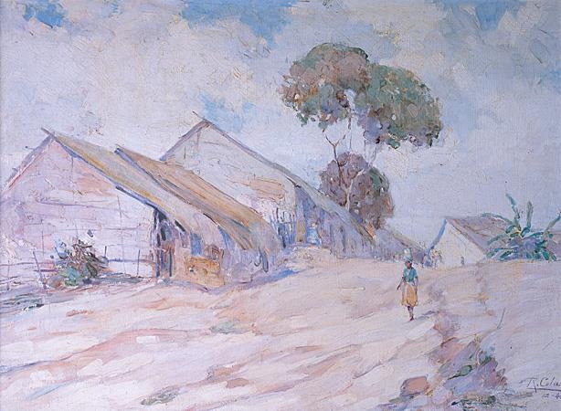 Figura 15: Raimundo Cela. Trecho de paisagem com casa ou Casebres, 1940.