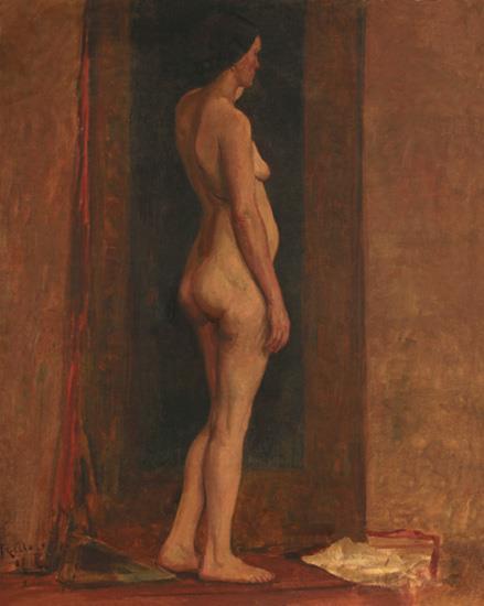 Figura 25: Raimundo Cela. Estudo de nu feminino, 1916. 335 Para o ano de 1917, a mostra contou com a soma de 225 trabalhos 336, entre mestres e estudantes da ENBA.