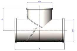 TEE IGUAL / TEE REDUÇÃO DN DR A B mm pol mm mm mm 48 2 48 140 70 60 2.1/2 48 150 75 60 2.1/2 60 160 80 76 3 48 170 85 76 3 60 180 90 76 3 76 190 95 89 3.1/2 48 170 85 89 3.1/2 60 190 60 89 3.