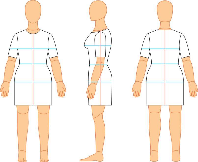 Figura 9: Linhas Estruturais do Vestuário. Fonte: Desenvolvida pela Autora, 2014.