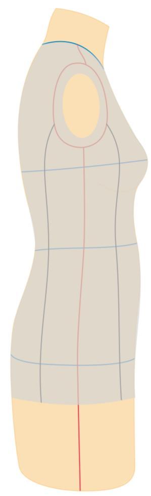 Marcar com a fita a nova linha do ombro. Figura 71: Traçado do Blazer Fonte: Desenvolvido pela Autora, 2012 16.
