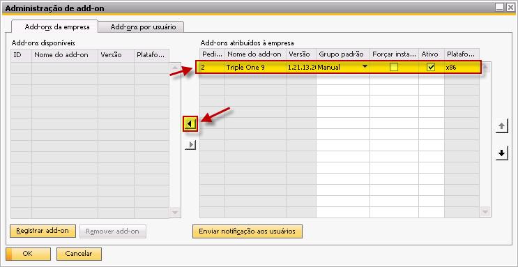 6 DESINSTALAÇÃO A desinstalação do Triple One é recomendada quando há uma nova versão para ser instalada. O procedimento é feito pelo próprio SAP Business One.