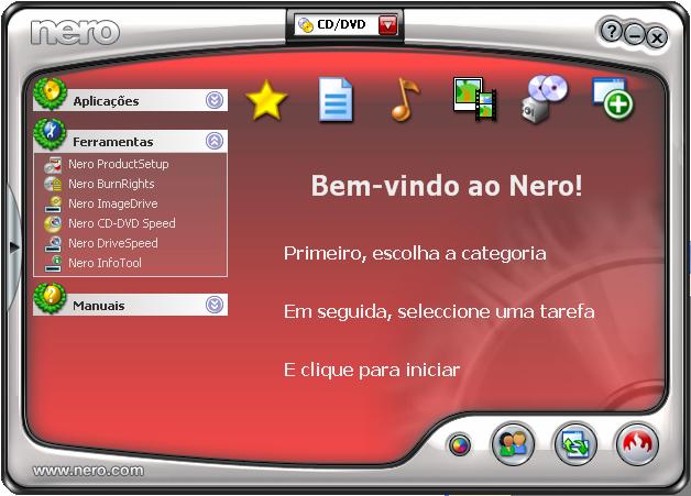 Iniciar o programa 3 Iniciar o programa 3.1 Iniciar o Nero DriveSpeed através do Nero StartSmart Para iniciar o Nero DriveSpeed através do Nero StartSmart, execute o seguinte procedimento: 1.