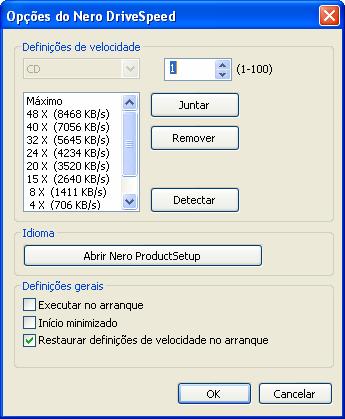 Nero DriveSpeed 4.1 Opções do Nero DriveSpeed Fig.