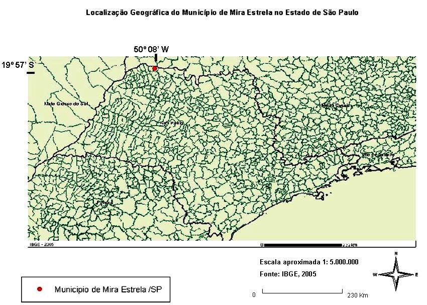 coordenadas aproximadas 19º57 de latitude sul e 50º08 de longitude oeste, a uma altitude de 420 metros, possuindo população de 2.576 habitantes (IBGE, 2007).