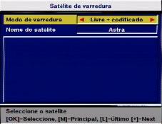 premindo O. Os dados de emissão são então memorizados e a seguir a "HotBird" surge como forma de confirmação.