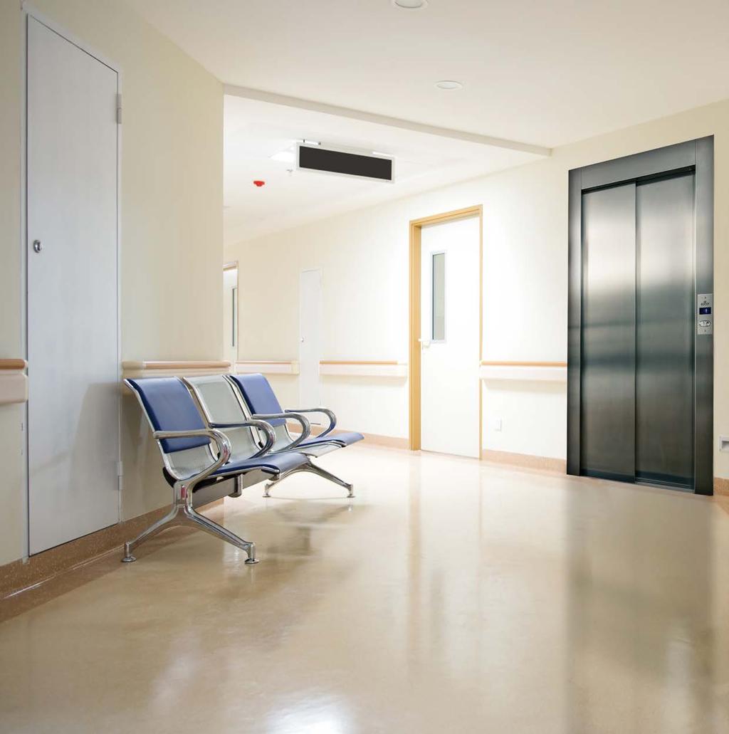 LINHA HOSPITALAR Os elevadores de Maca e Leito são projetados para hospitais, consultórios e clínicas médicas.