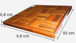 Dimensões padronizadas encontradas no mercado, são 7 cm x 1,8 cm x 21 cm ou tacão, 1 cm x 2cm x 4 cm (MADIPÊ Pisos de Madeira).
