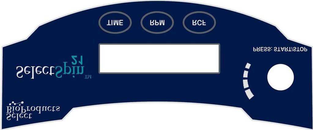 Figura 2. Esquema do painel de controlo da Microcentrifugadora Select BioProducts Selectspin 21 5. Apoio técnico e manutenção Botão INICIAR/PARAR 5.