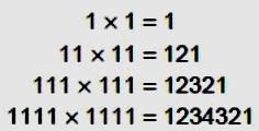 Com frequência, operações que observam certos padrões conduzem a resultados curiosos: Calculando 111111111 111111111