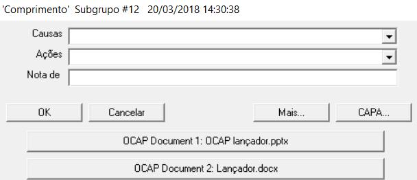 Então é importante que o documento do OCAP esteja disponível instantaneamente no caso de um ponto fora de controle.