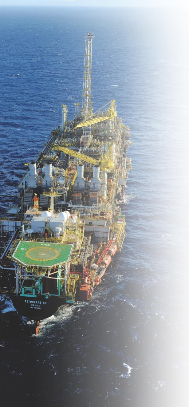 Linha do tempo Início da produção de petróleo da camada Pré-Sal no Brasil, no campo de Jubarte FPSO P-58 inicia operação de óleo e gás natural em poços do Pós-Sal e do Pré-Sal 2006 2012 2016 2008