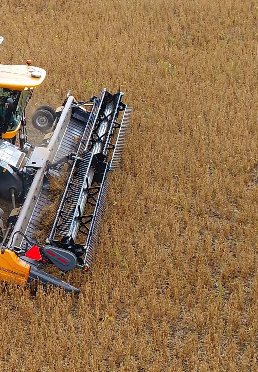 Corte e alimentação As características da plataforma 600 FD refletem diretamente no aumento do volume de material colhido e homogeneização do fluxo de produto entregue a colheitadeira.