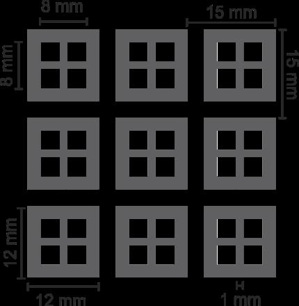 Capítulo 4. Aplicação do Método WCIP em Novas Configurações de FSS Figura 4. FSS com dois elementos integrados (dipolo em cruz e espira quadrada). Representação do arranjo periódico.