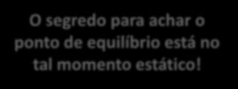 Verificando o Equilíbrio E nesse caso? A 1 L 1 L A 2 2 Para equilíbrio: A 1. L 1 = A 2. L 2 Vamos chamar A.