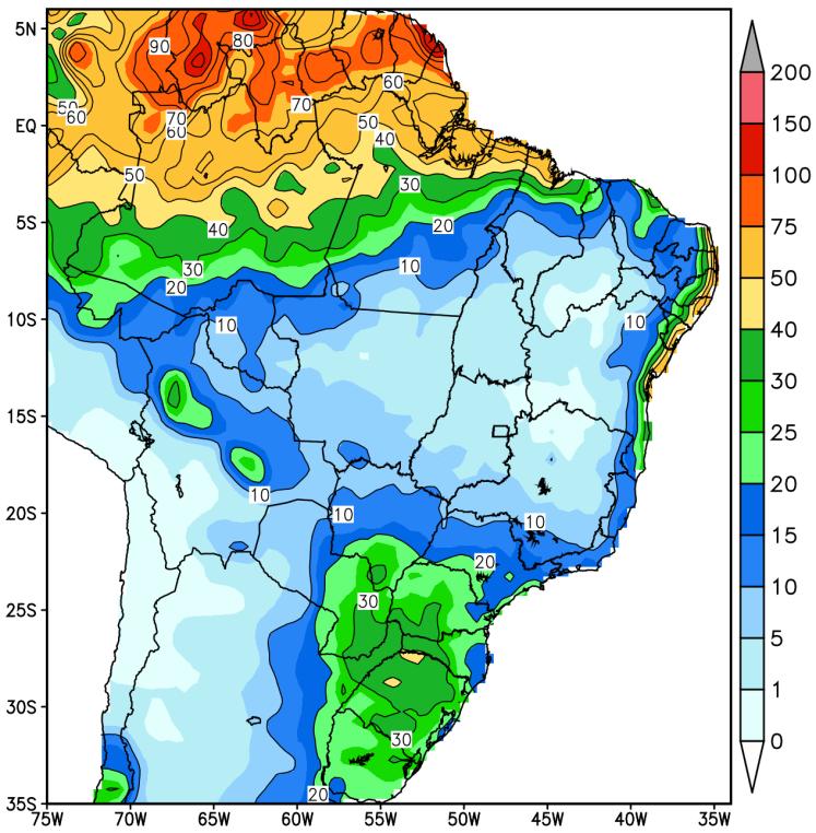 Se comparados com a normal climática, o modelo COSMO se aproxima mais do que o modelo ETA (figura 3).