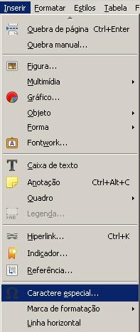 Caractere Especial Insira em qualquer lugar