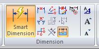 geométricas indesejadas. Portanto ative e desative os indicadores sempre que achar necessário. Clique no comando Smart Dimension Dimention/Home.