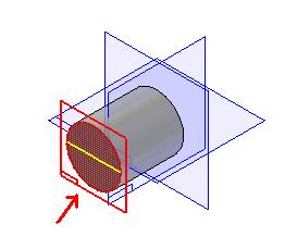 Clique no comando Cut (Home - Solids). Posicione o cursor do mouse sobre a face mostrada na figura e clique com o botão esquerdo do mouse.