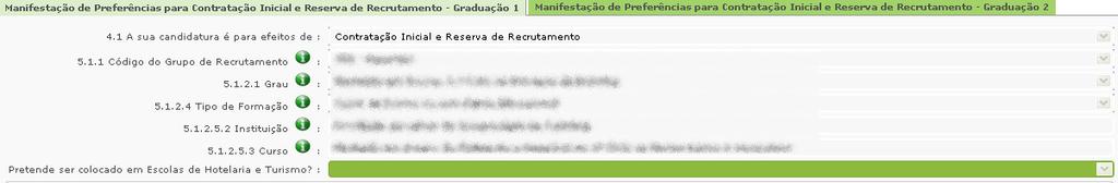 Renovação da colocação de 2011 Numa primeira fase o candidato deve, obrigatoriamente, indicar se pretende, ou não, renovar a colocação de 2011, para posteriormente, se aferirem os demais requisitos