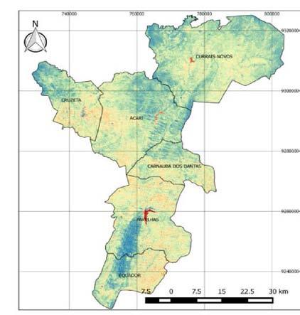 300 Figura 2: Carta do Índice de Vegetação pela Diferença Normalizada no Núcleo de Desertificação do Seridó em