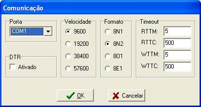 os programados no medidor (vide tabela 1) e clicando em OK para continuar.