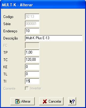 botão direito sobre o multimedidor na lista de instrumentos cadastrados e selecionar a opção Alterar.