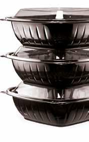 MINIM: 1 CARTON Black Polypropylene Square Bowls & Lids 2 medidas de tapas para 7 bols. Utilizable para comidas frías y calientes. Tapa y bol aptos para microondas.