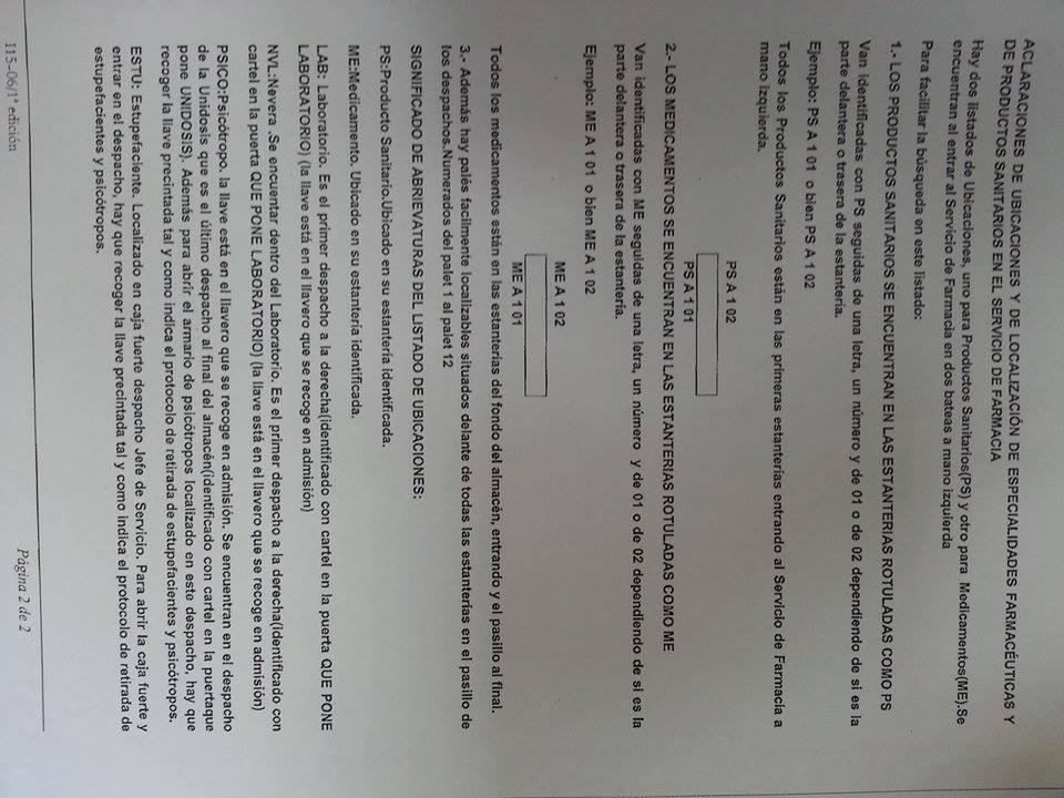 Relatório de Farmácia Hospitalar no Hospital Intermutual de Levante 2014/2015 Anexo IV: