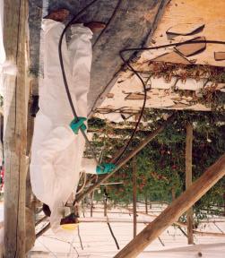 Os ajudantes dos operadores vestiam fatos de Tyvek e luvas de algodão, em que se efectuaram as medições. Fig. 1.