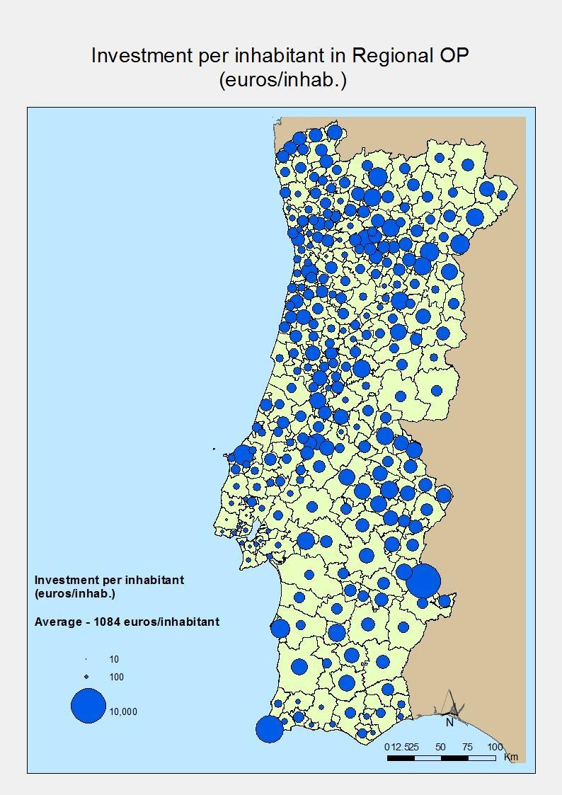 4. Alguns resultados Investimento Capita nos PO regionais Investimento