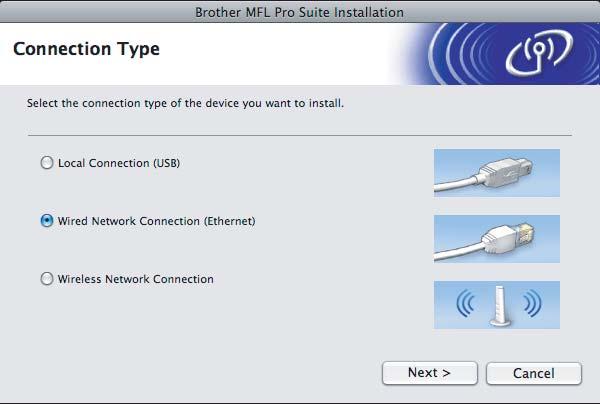 Rede om fios Mintosh 13 Instlr o MFL-Pro Suite Introduz o CD-ROM forneido n respetiv unidde de CD-ROM.