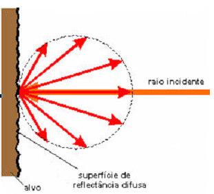 65 Figura 5.17 - Alvo de reflexão difusa. (Fonte: FAGGION, 1999). O Laser é uma fonte de luz coerente, ou seja, com todos seus fótons em fase, logo com incidência bem localizada.